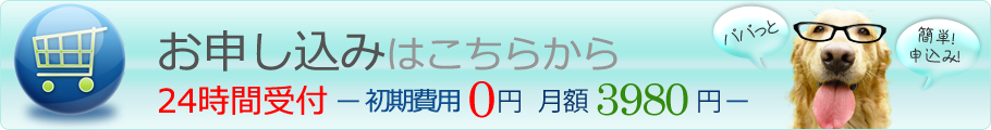 お申し込みはこちらからどうぞ。初期費用0円（無料）。月額3980円。WEBから簡単申込み。注文（オーダーシート提出）から最短3日即納。